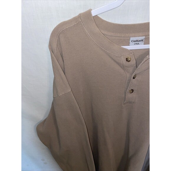 Carhartt Men’s Work Shirt Size 2XL Beige Rugged Workwear Outdoors Stain - Picture 5 of 13